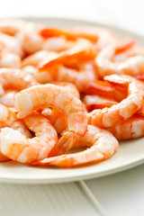 tasty prawns on plate
