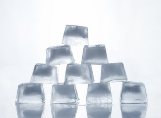 Ice cubes on glass table