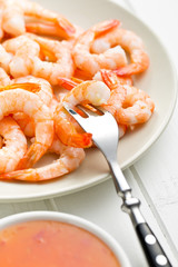 tasty prawns on plate