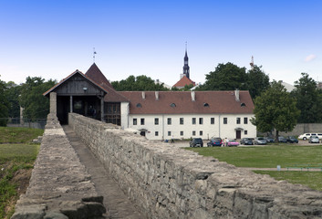 Fototapeta na wymiar the yard of fortress. Narva. Estonia