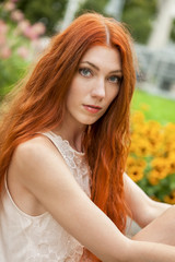 Fototapeta premium Gorgeous Blond Woman Looking at Camera