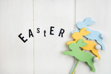 Easter Letters and Wooden Bunnies