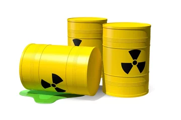 Foto auf Leinwand Lekkende vaten met radioactief materiaal © emieldelange
