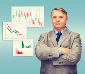 serious businessman or teacher in suit