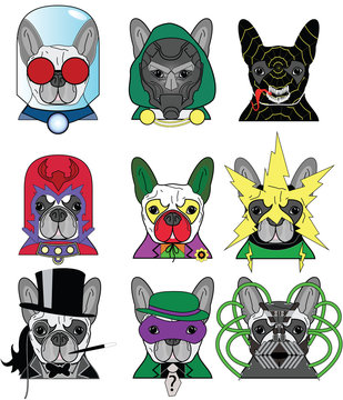 Villains French Bulldog Icons