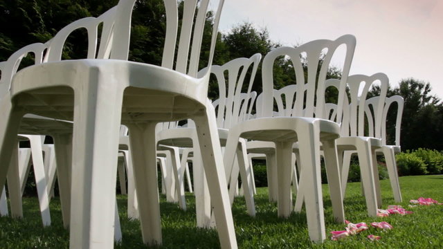 Rows of Chairs at Wedding
