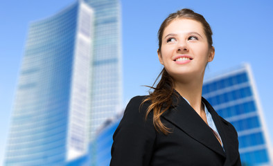 Portrait of a young smiling business woman