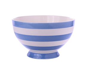 striped bowls isolated on white