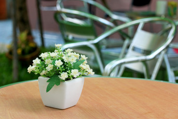 blureed beautiful artificial flowers