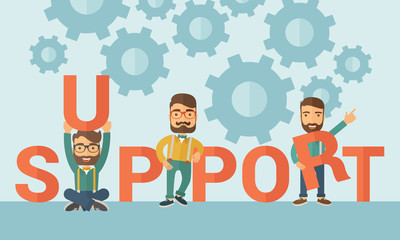 Men with support sign