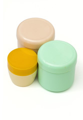 cream on the white background