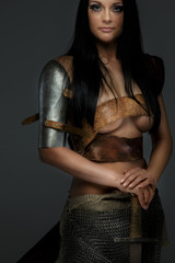 Beautiful female in ancient armor