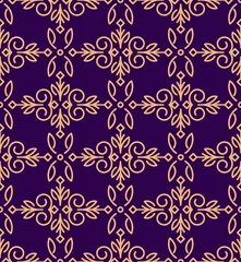 Fototapete Rich decorated mono line style vector seamless pattern in gold a © Anton Shpak