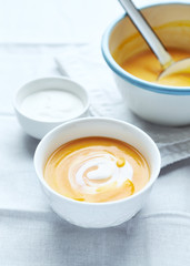 Cream of pumpkin soup with cream cheese