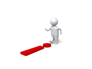 3d human with a red exclamation mark