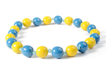 Blue and yellow beads
