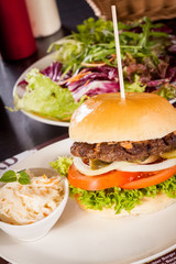 Cheeseburger with cole slaw