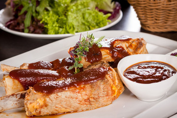 Delicious grilled pork ribs