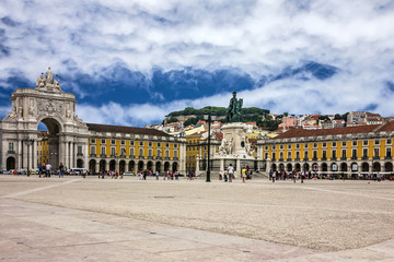 Commersio square in historical center of Lisbon, Portugal. Praca