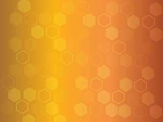 Orange beautiful hexagons abstract background