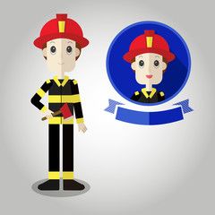 firefighter Mascot cartoon great for any use. Vector EPS10.