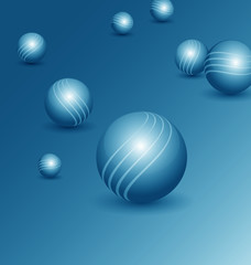 Abstract technology background with balls