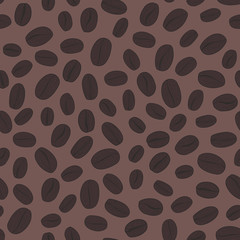 Hand drawn Coffee Beans Illustration. Seamless vector pattern.