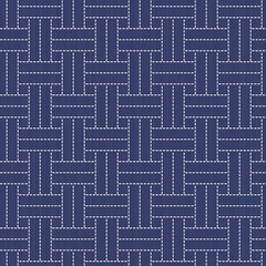 Traditional Japanese Embroidery Ornament with lines and rectangl