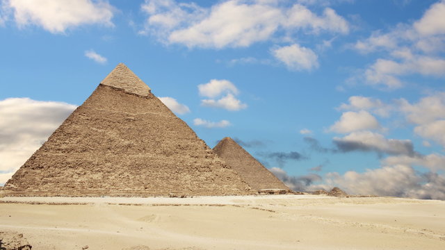 Great Pyramids of Giza. Cairo. Egypt. Time Lapse.