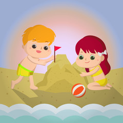 sand custle Mascot cartoon great for any use. Vector EPS10.