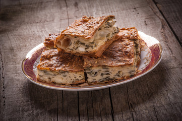 Pie with greens and cheese