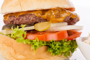 Cheeseburger with cole slaw