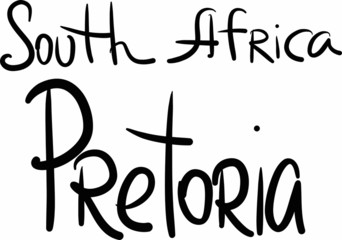 Obraz premium South Africa, Pretoria, hand-lettered