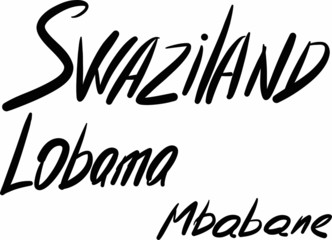 Swaziland, Lobama, Mbabane, hand-lettered