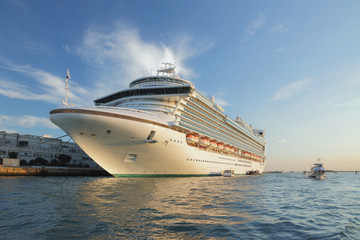 Fototapeta na wymiar Cruise liner in Venice cruise terminal. Italy