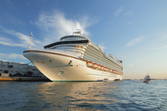 Cruise Liner In Venice Cruise Terminal. Italy