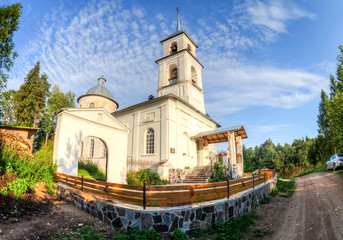 Fototapeta na wymiar Church of the Tikhvin Icon of the Mother of God in Luboni, Novg