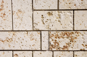 New stone cladding plates closeup