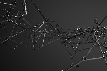 Abstract 3d rendering of chaotic metal structure.