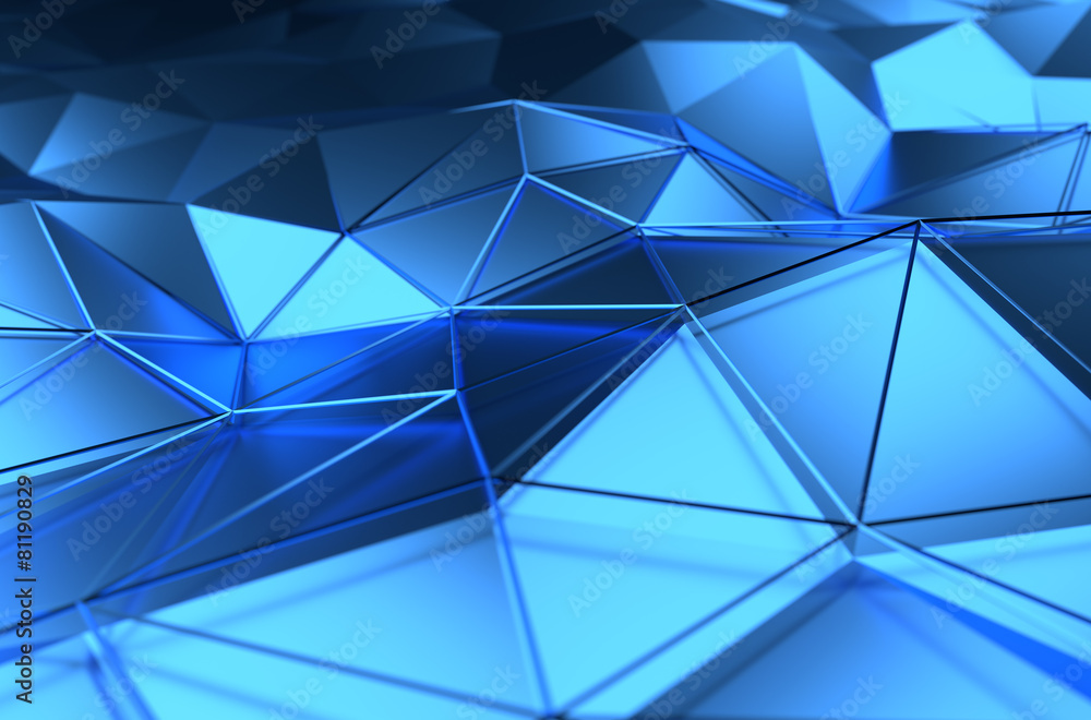 Poster abstract 3d rendering of blue surface.