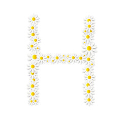 Obraz premium Flora Daisy Design Alphabet Vector Illustartion