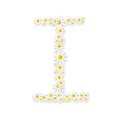 Obraz premium Flora Daisy Design Alphabet Vector Illustartion