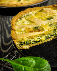 Homemade spinach quiche