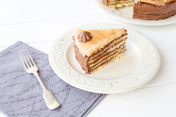 Piece of layered cake (Dobosh Hungarian cake)