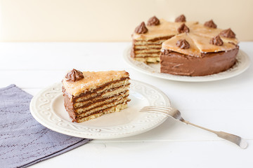 Piece of layered cake (Dobosh Hungarian cake)