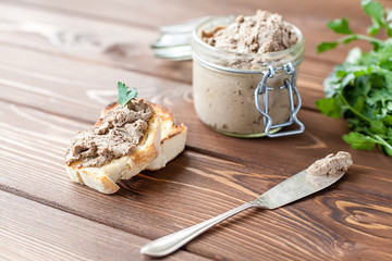 Liver pate with sandwiches