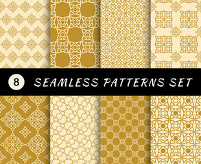 Seamless patterns set. Geometric textures
