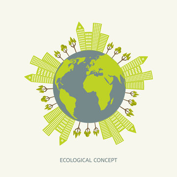 Ecologic environment concept in flat style