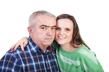 Portrait of happy daughter and father