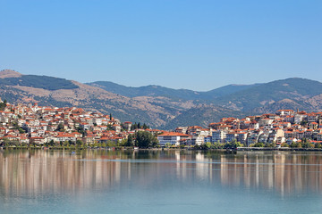 Fototapeta na wymiar City Kastoria and Lake Orestiada, Greece